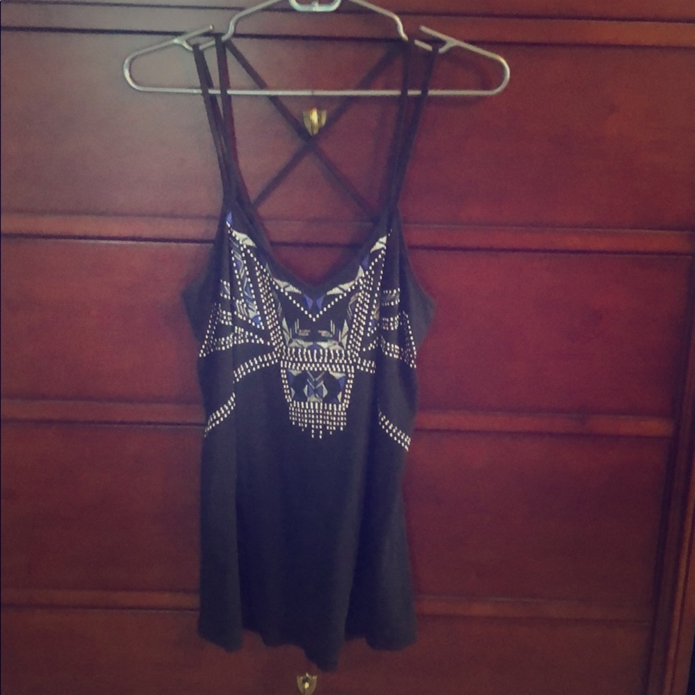 Strappy black tank
